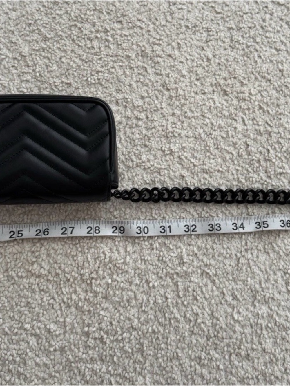 Gucci Black GG Marmont Mini Chain Bag - Picture 13 of 16